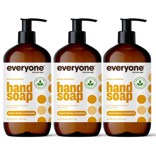 Everyone Liquid Hand Soap, 12.75 Ounce (Pack of 3), Meyer Lemon and Mandarin, Plant-Based Cleanser with Pure Essential Oils Beauty & Personal Care everyone for every body