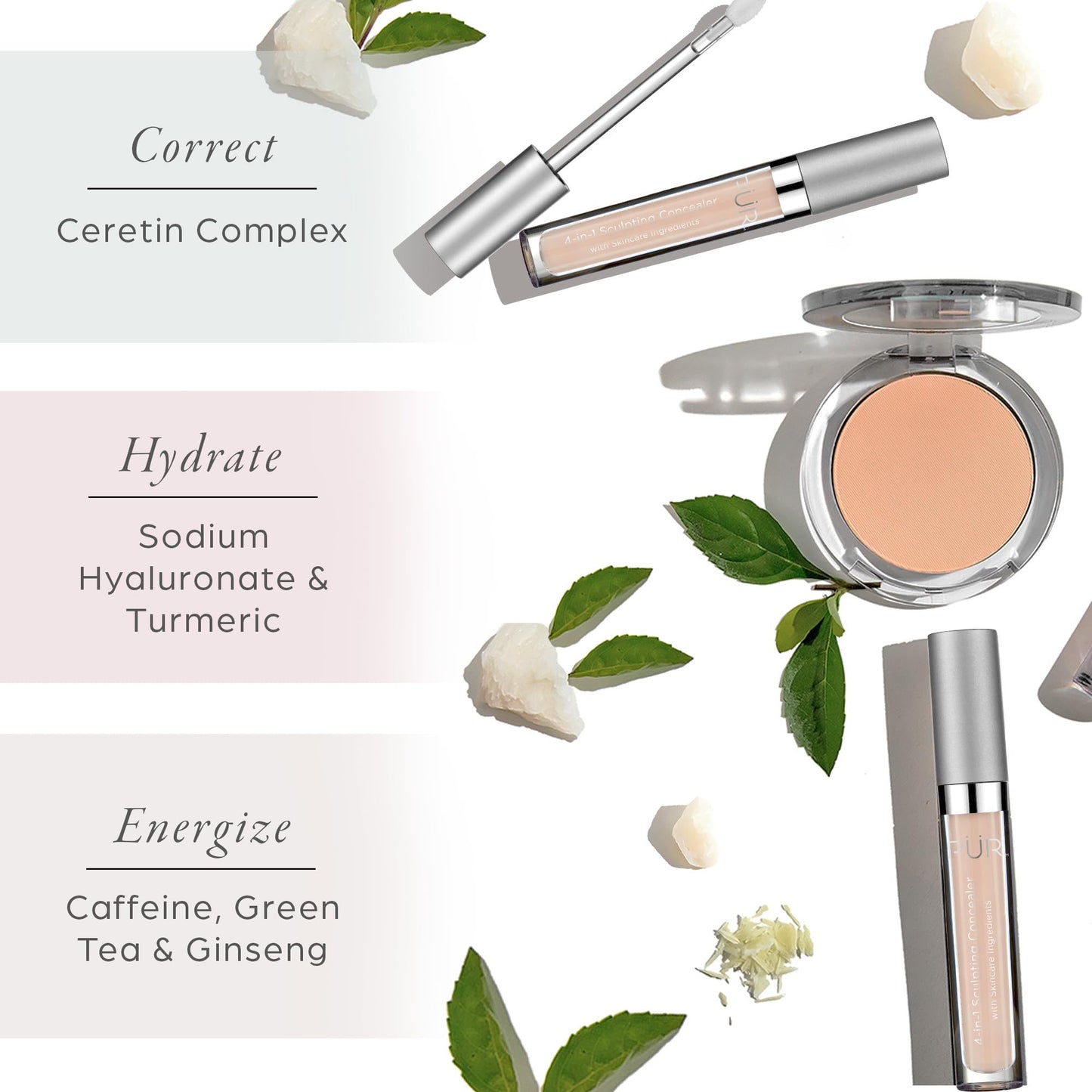 PÜR MINERALS 4-in-1 Sculpting Concealer for Women - Conceals, Brightens, Plumps & Corrects - Hydrating & Moisturizing Makeup Concealer with Medium