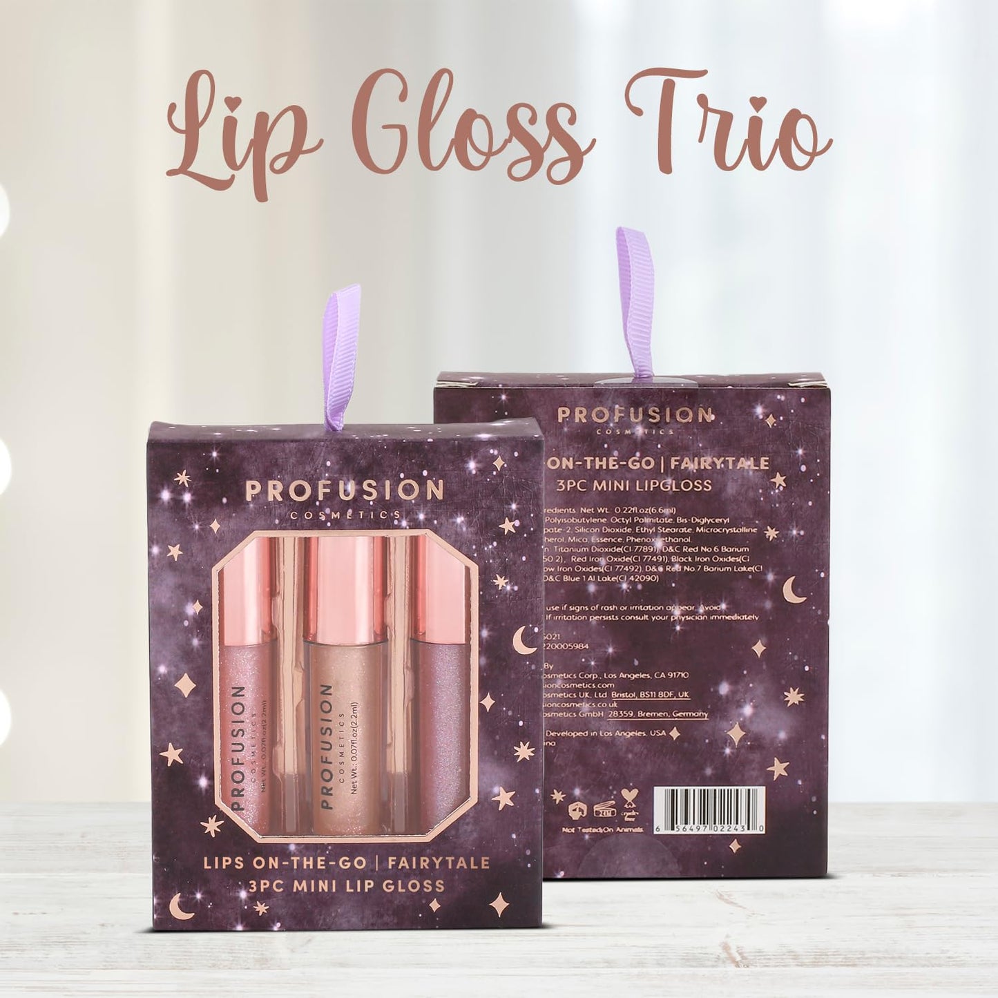 Profusion Cosmetics Written in the Stars Mini Lip Gloss Trio, Experience the Portable Brilliance and Dive Into Luxury With Premium Beauty Tool