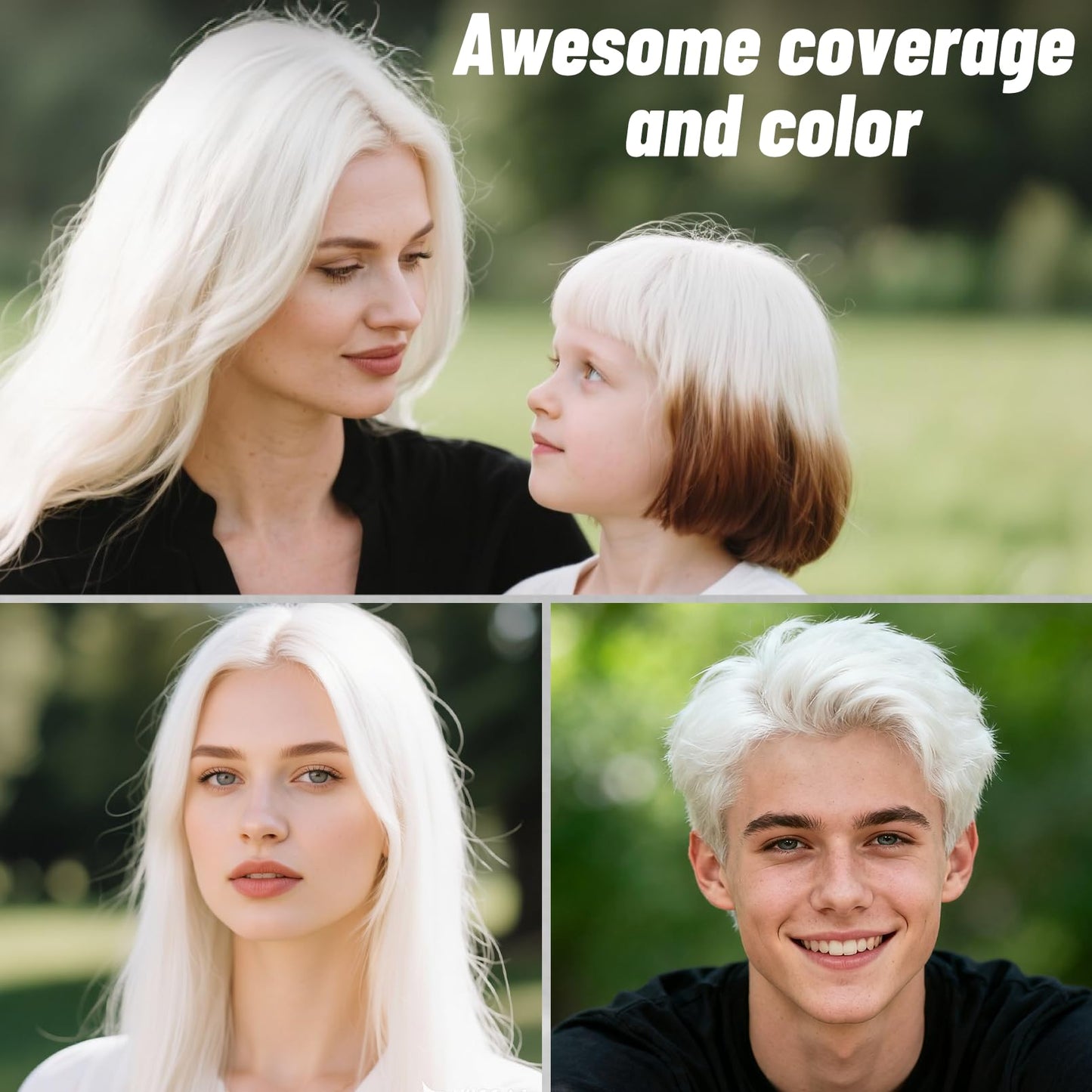 White Hair Spray, Seaboll Temporary Hair Color Spray for Kids Women Men-4.06 oz- Safe Non Sticky Washable One Day Hair Dye Spray,Disposable