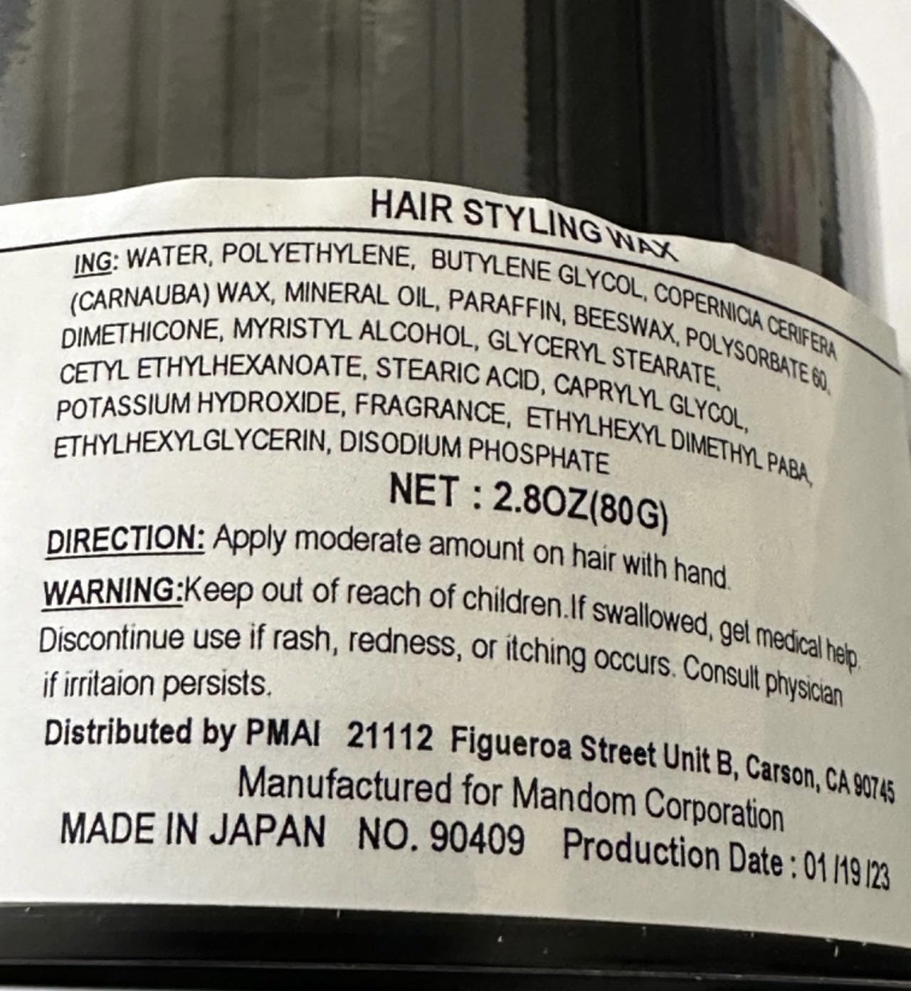Mandom Gatsby Styling Ultra Hard Type Wax, 2.8oz(80g)