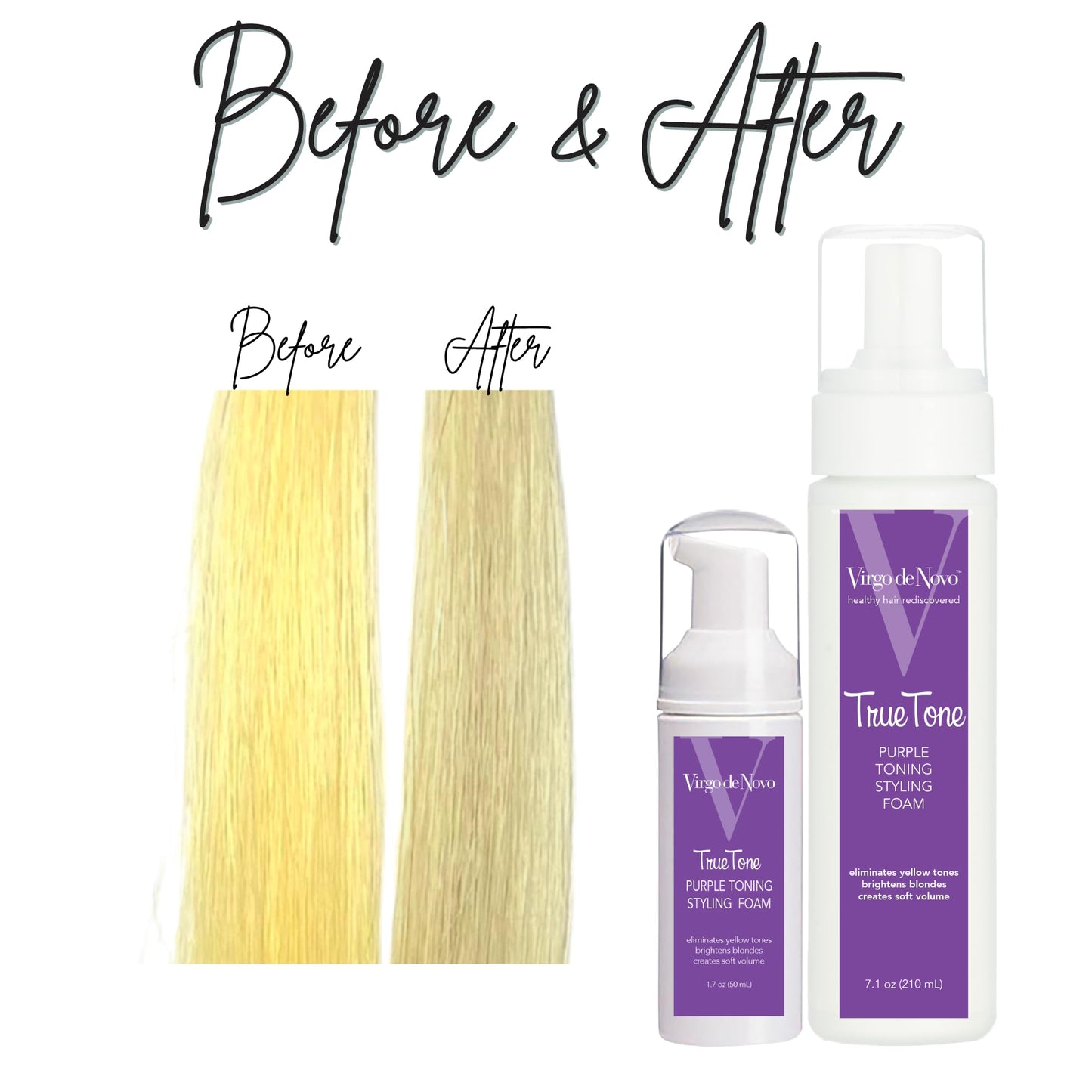 Virgo de Novo Purple Toning & Styling Foam, 7.1 oz