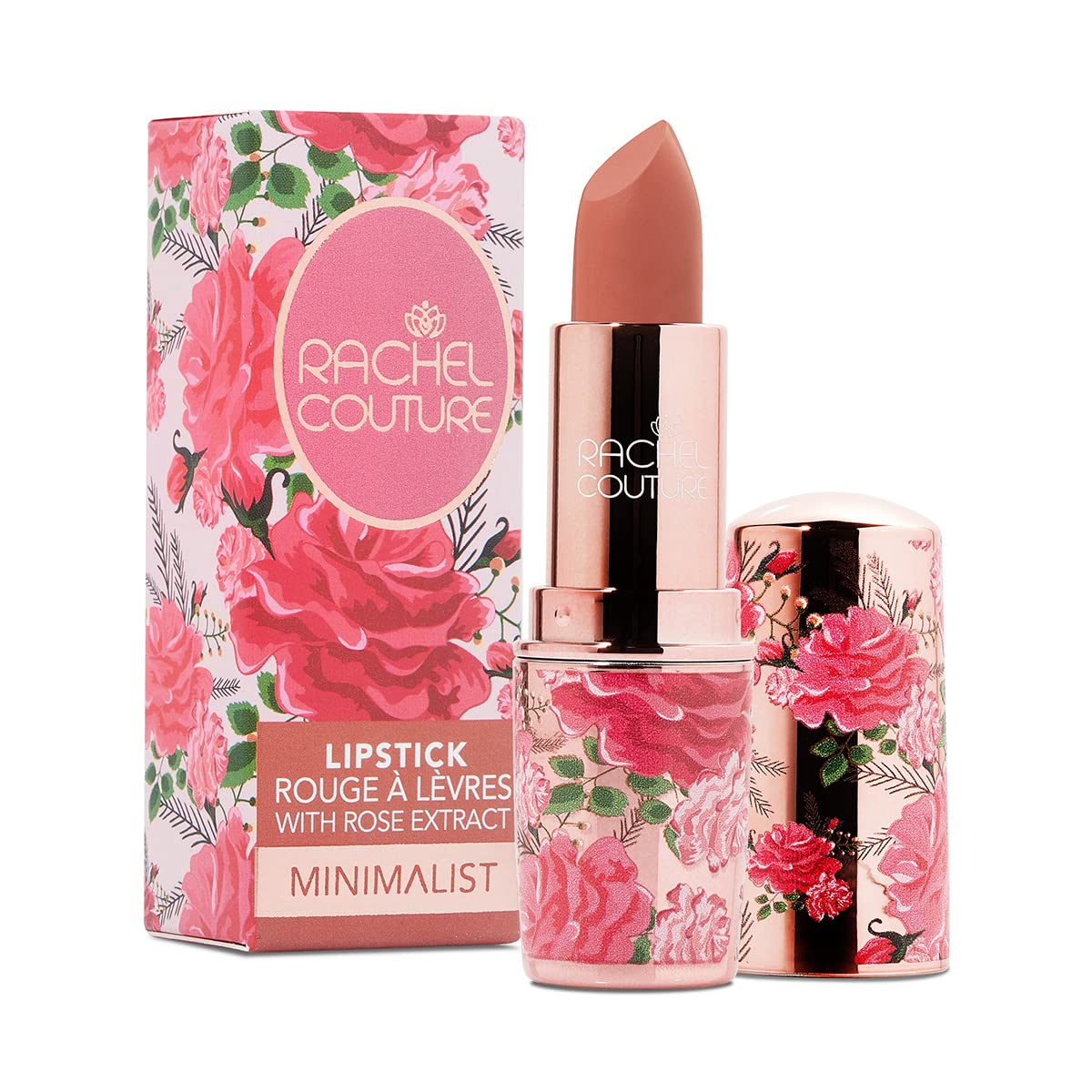 Rachel Couture Matte Lipstick with High Impact Color | Vegan & Cruelty Free | Infused with Rose Extract - 0.12 Oz - Minimalist