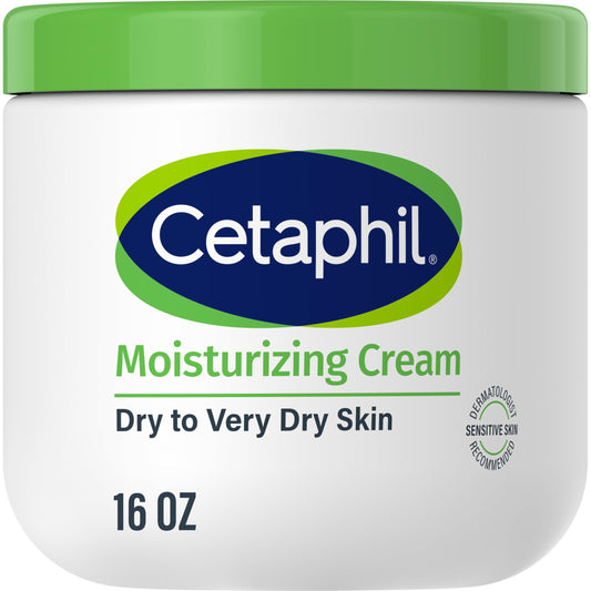 Cetaphil Face & Body Moisturizer, Hydrating Moisturizing Cream for Dry to Very Dry, Sensitive Skin, NEW 16 oz, Fragrance Free, Non-Comedogenic