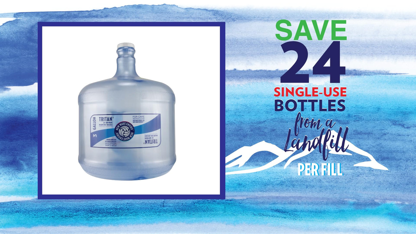 New Wave Enviro Products BPA Free Bottle, Lighweight & Durable Design, 3 Gallon Capacity