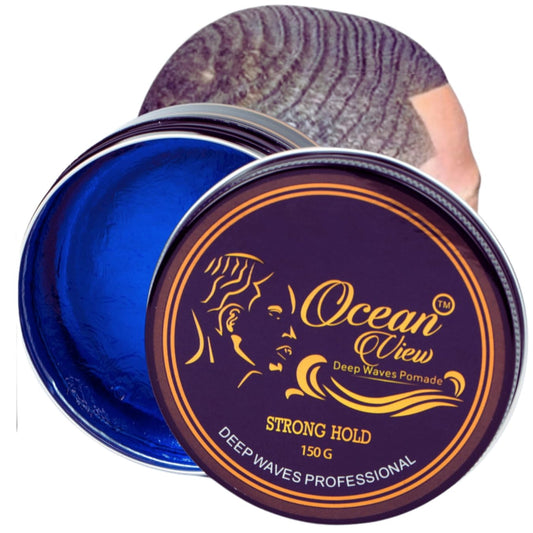 OCEAN VIEW DEEP WAVES POMADE- Water-Based Hair Cream for 360 Wave Training and Wolfing- Silky Smooth Application and Styling, Strong Hold, Easy Wash
