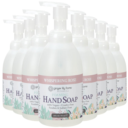 Ginger Lily Farms Botanicals All-Purpose Foaming Hand Soap Refill, 100% Vegan & Cruelty-Free, Whispering Rose Scent, 20 Fl Oz (Pack of 8) Beauty & Personal Care Ginger Lily Farms