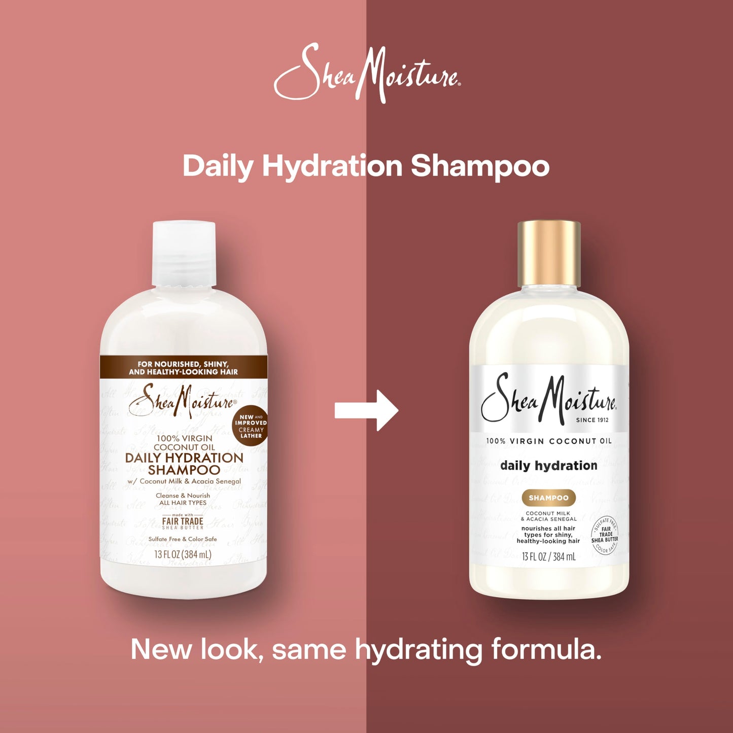 Shea Moisture Daily Hydration Shampoo Virgin Coconut Oil for All Hair Types Sulfate-Free 13 oz Beauty and Personal Care Shea Moisture