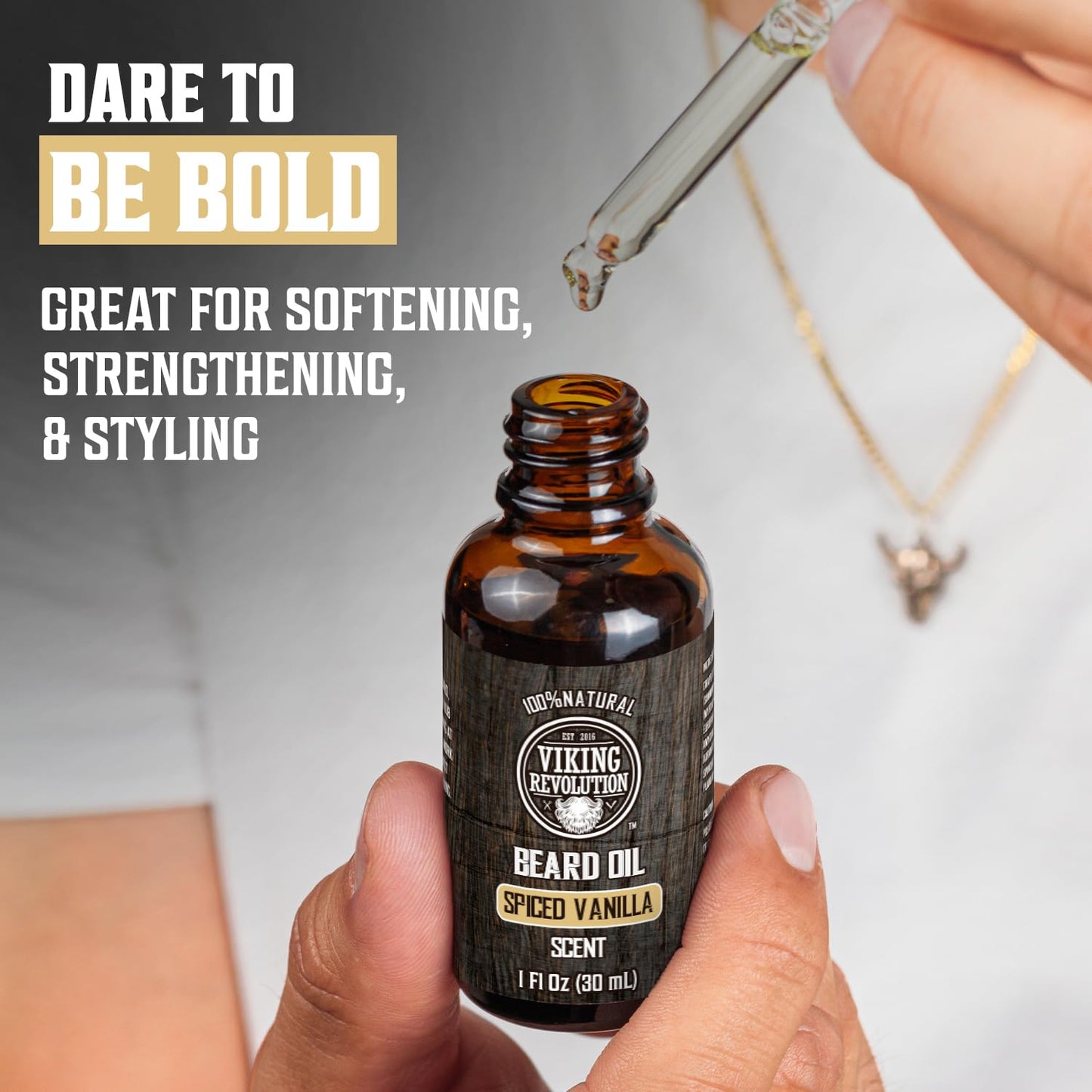 Viking Revolution Beard Oil for Men - Natural Mens Beard Oil with Argan Oil and Jojoba Oil - Beard Softener,Strengthens and Moisturizes - Beard Beauty and Personal Care Viking Revolution