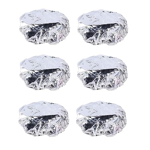 Beaupretty 6Pcs Disposable Aluminum Foil Hair Caps Waterproof Elastic Shower Caps for Hair Styling and Conditioning Treatment Silver