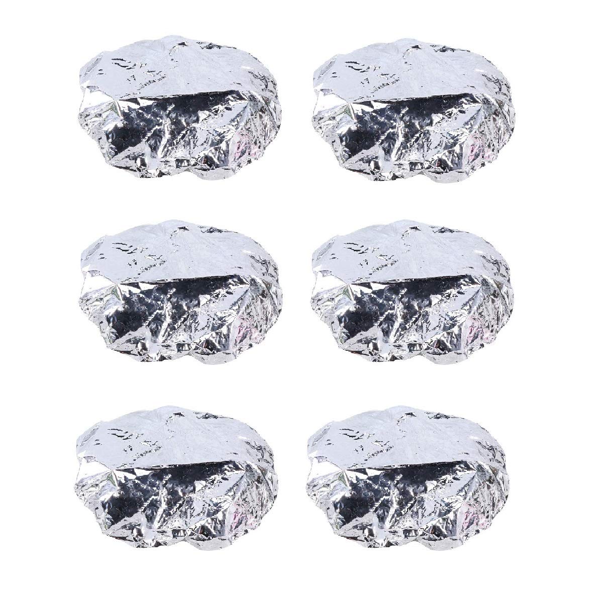 Beaupretty 6Pcs Disposable Aluminum Foil Hair Caps Waterproof Elastic Shower Caps for Hair Styling and Conditioning Treatment Silver
