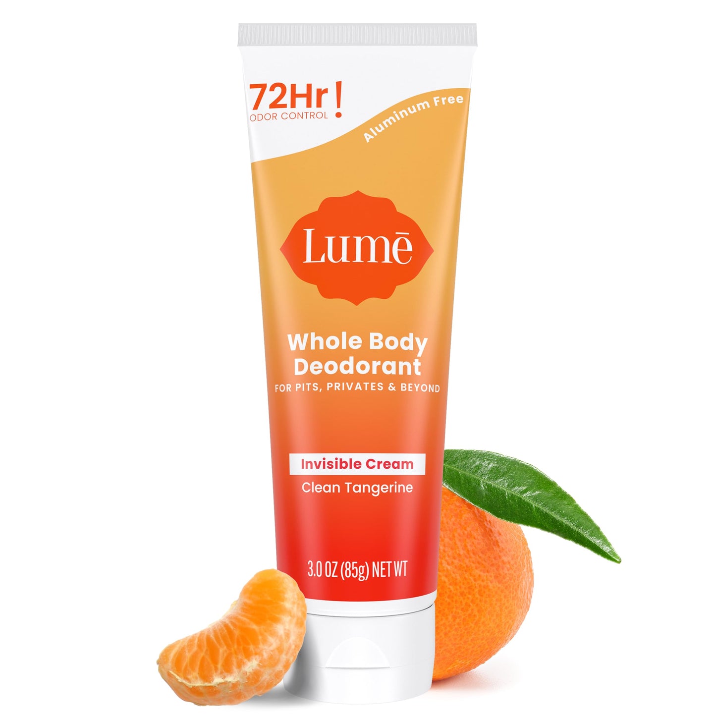 Lume Whole Body Deodorant - Invisible Cream Tube - 72 Hour Odor Control - Aluminum Free, Baking Soda Free, Skin Safe - 3.0 ounce (Clean Tangerine) Beauty and Personal Care Lume Default Title