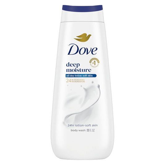Dove Body Wash Deep Moisture for 24hr Lotion-Soft Skin Moisturizing Skin Cleanser with No Sulfates No Parabens 11 oz