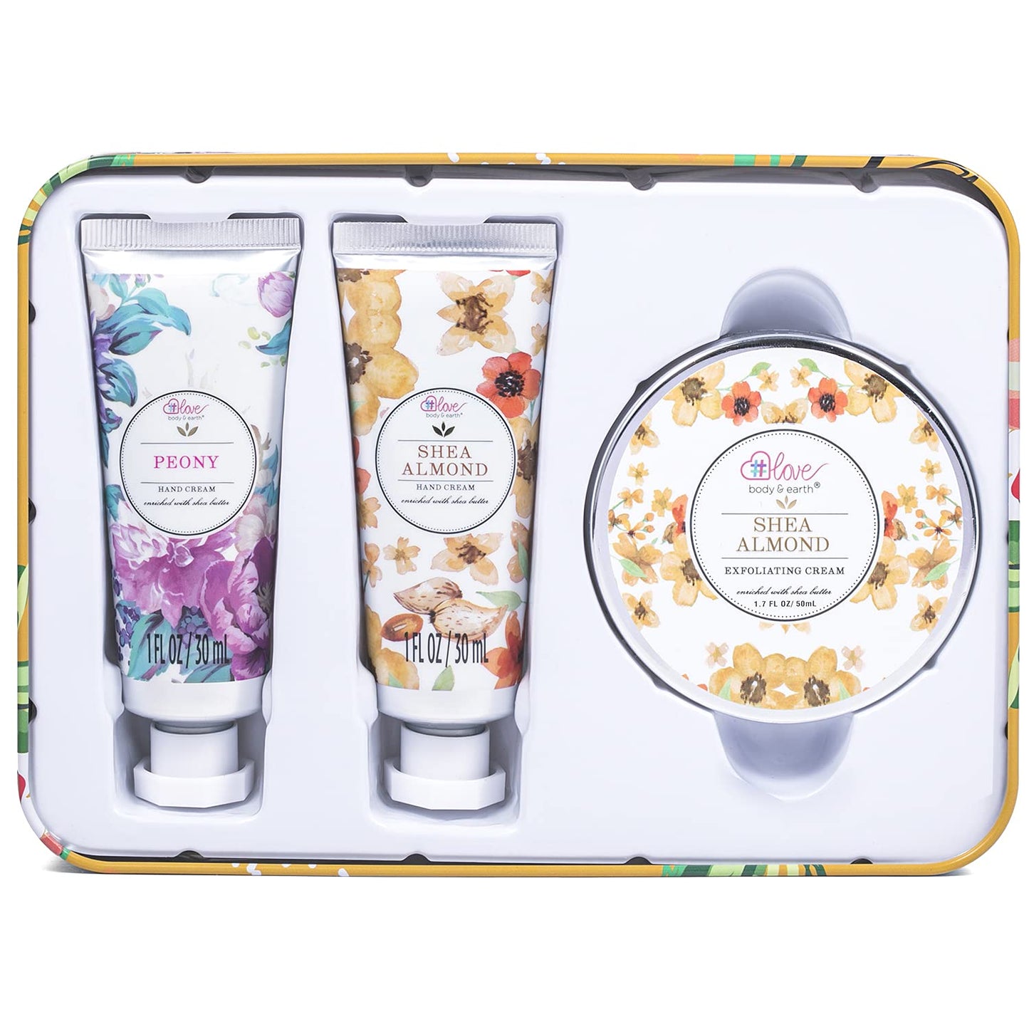 BODY & EARTH # LOVE Hand Cream Gift Set, Hand Lotion Sets for Christmas Gifts, Hand Care Set with Shea Butter, Travel Size Lotion Set for Women, 2