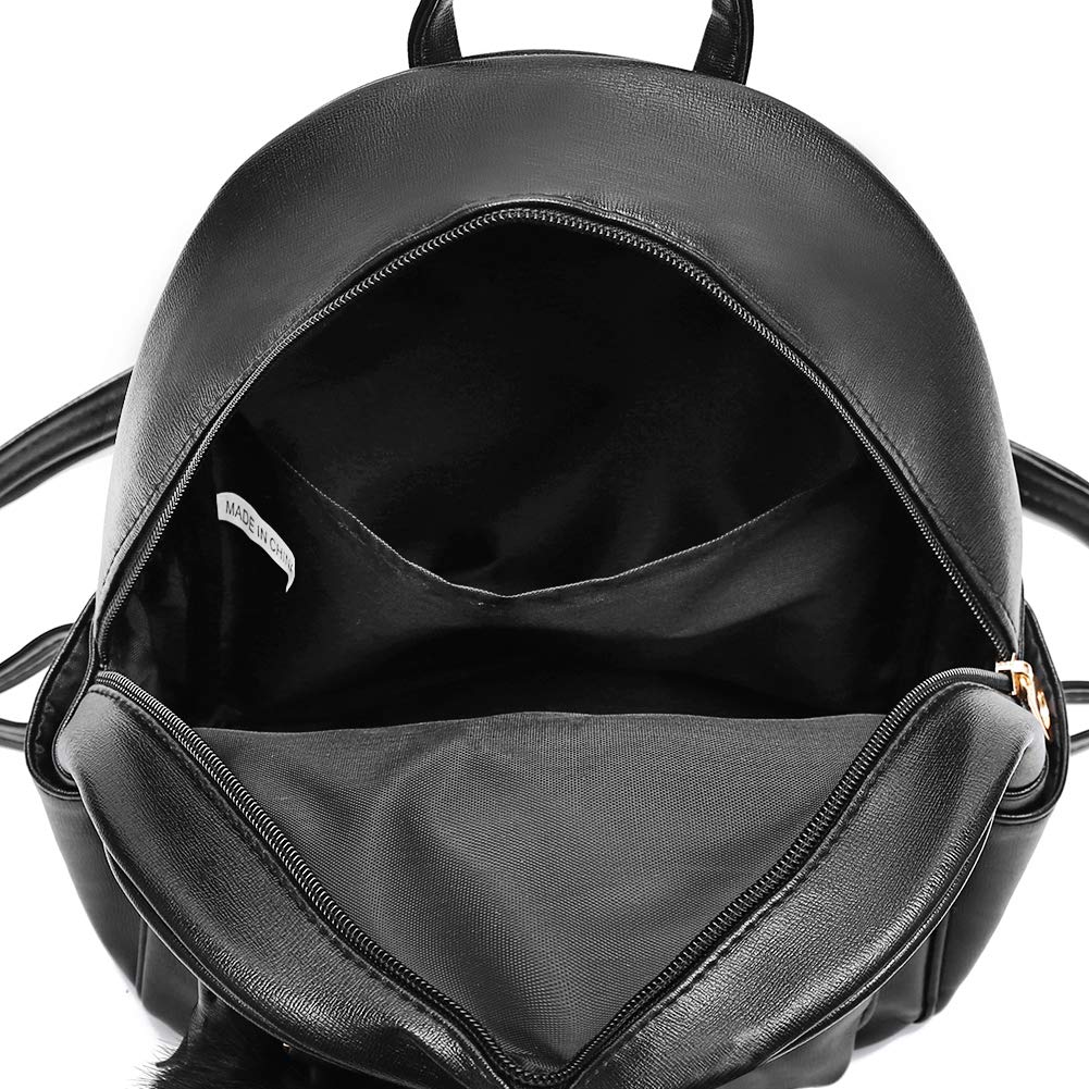 IHAYNER Mini Backpack Purse for Girls Teens Women Purses PU Leather Pom Backpack Shoulder Bag