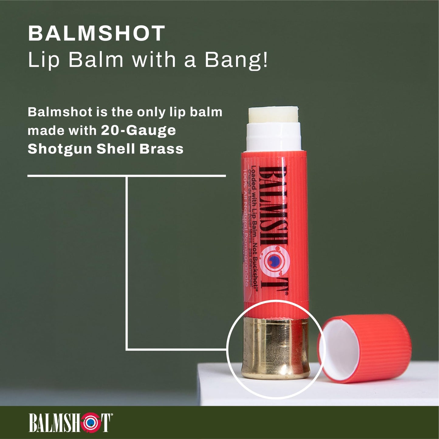 BALMSHOT Two Pack of 100% All Natural Pomegranate Lip Balm