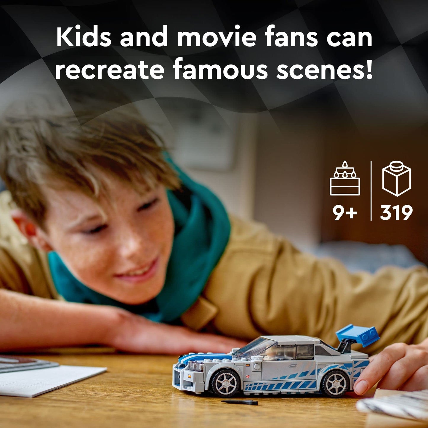 LEGO Speed Champions 2 Fast 2 Furious Nissan Skyline GT-R (R34) 76917, Race Car Model Kit with Minifigure, Collectible Toy for Kids Ages 9+