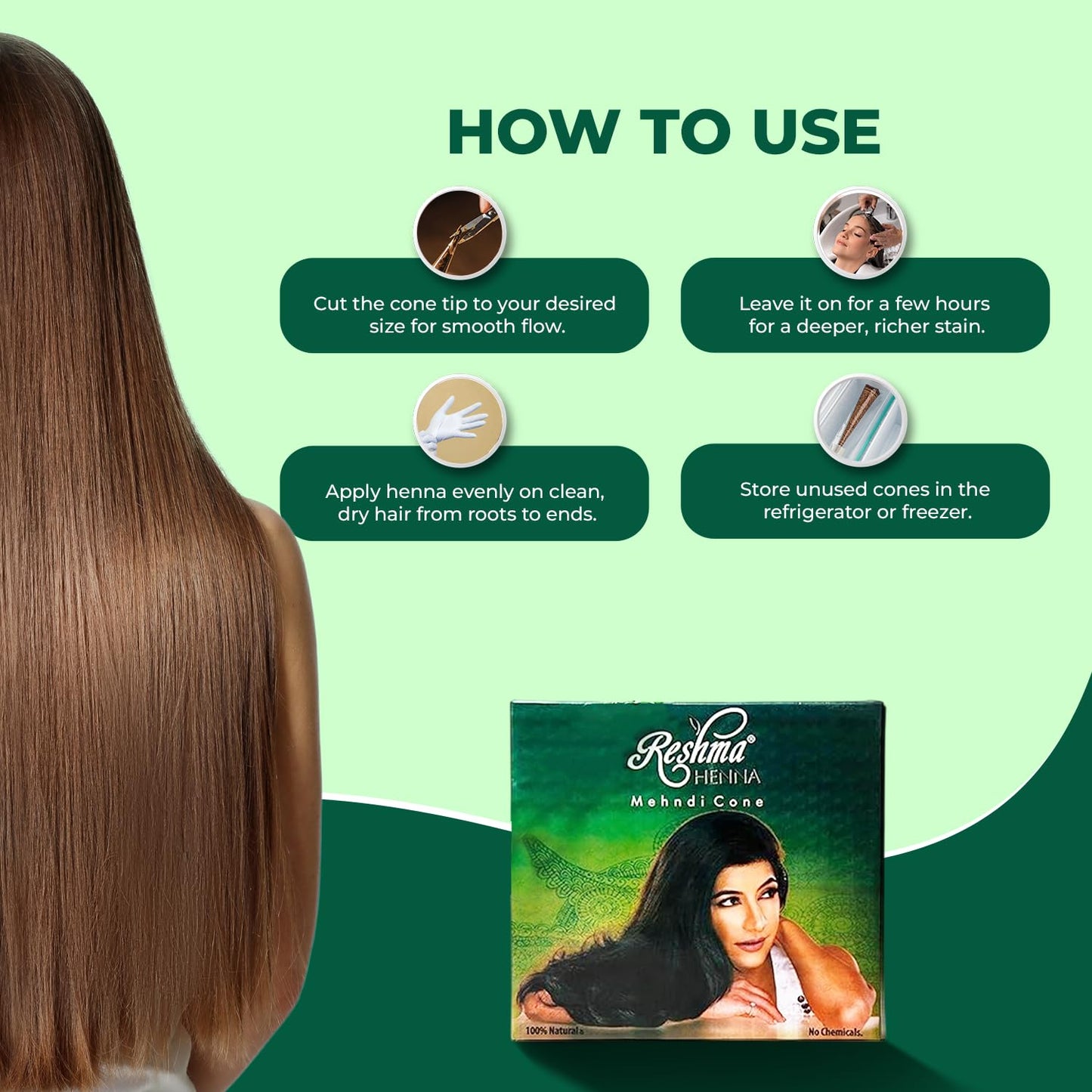 Reshma Beauty 12 Pack of Rajasthani Jumbo Henna Cones for Hair, 50g Each-Almost Double the Size of Regular Cones, 100% Natural Ready-to-Use Henna