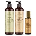 MagiForet Argan Oil Nourishing Daily Care Set, Shampoo 500ml + Conditioner 500ml + Hair Serum 100ml, Sulfate Free Paraben Free, Soft & Smooth, Gentle