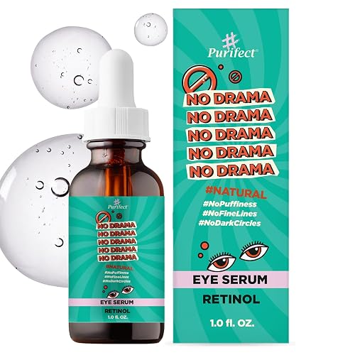 Purifect No Drama Retinol Eye Serum for Women & Men - Under Eye Serum Treatment with Vitamin E, Anti Aging Support, Helps Dark Circles, Fine Lines