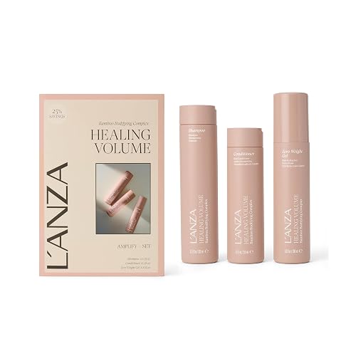 L'ANZA Healing Volume Zero Weight Hair Gel, Thickening Shampoo & Conditioner Set, Volumizing, Boosts Body, Adds Fullness, Color Safe, Anti-Frizz