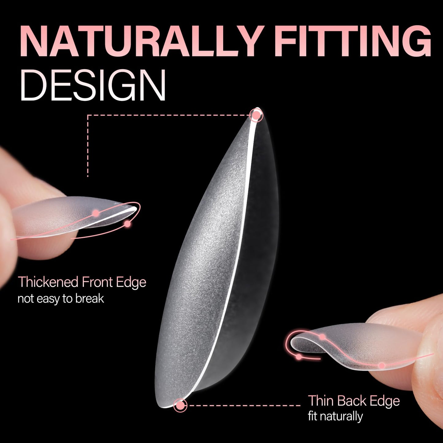 AILLSA Short Almond Nail Tips 450PCS Acrylic Gel Double-sided Matte Beauty and Personal Care AILLSA