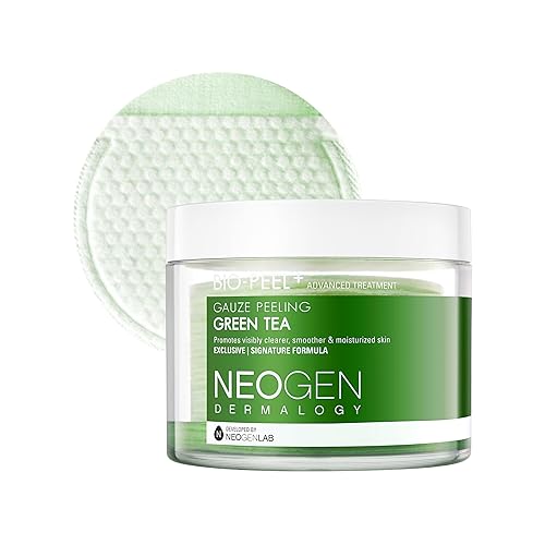 DERMALOGY by NEOGENLAB Bio-Peel Gauze Peeling Pads (Green Tea, 30 pads) - Exfoliating & Hydrating & Soothing Peeling Pad with PHA & Green Tea