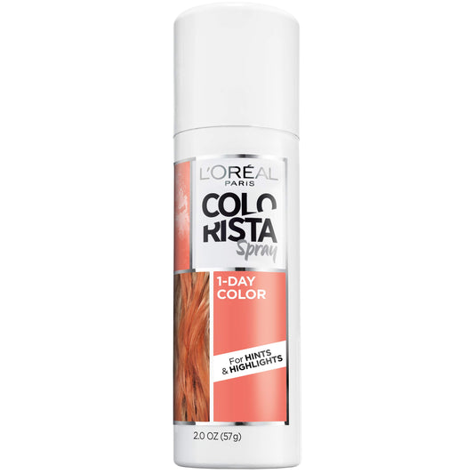 L'Oreal Paris Colorista 1-Day Washable Temporary Hair Color Spray, Coral Pink, 2 Ounce