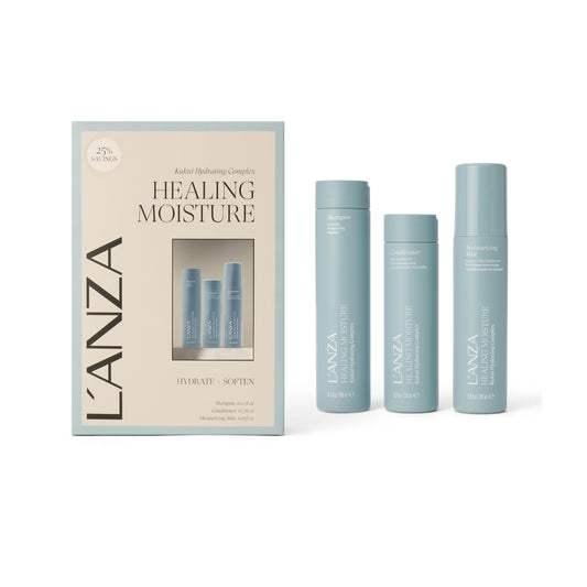 L'ANZA Healing Moisture Hair Spray Mist, Shampoo & Conditioner Set, Hydrates & Heals Damaged Locks, Deep Hydration, Softens, Anti-Frizz