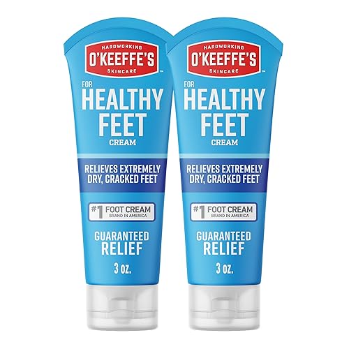 O'Keeffe's for Healthy Feet Foot Cream - 3 oz Tube (2 Pack) - Guaranteed Relief for Extremely Cracked, Dry Feet, Repairing Skincare, Instantly Boosts
