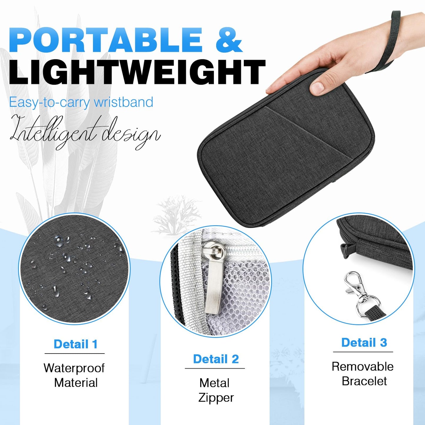 RFID Passport Holder & Travel Wallet – Waterproof Family Organizer for Cards, ID, Money, Tickets, Boarding Pass with Zipper