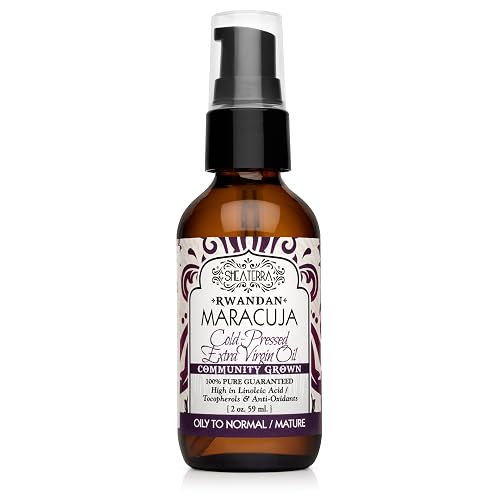 Shea Terra Rwandan Maracuja Cold-Pressed Extra Virgin Oil, All Natural Emollient Oil Rich in Vitamin C for Supporting Super Soft, Glowing, Youthful