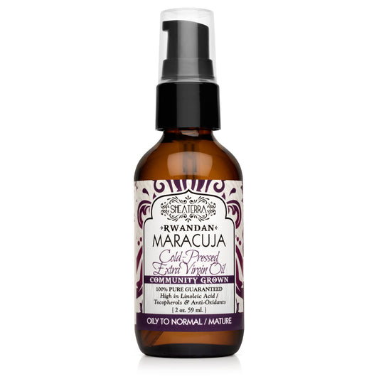 Shea Terra Rwandan Maracuja Cold-Pressed Extra Virgin Oil, All Natural Emollient Oil Rich in Vitamin C for Supporting Super Soft, Glowing, Youthful