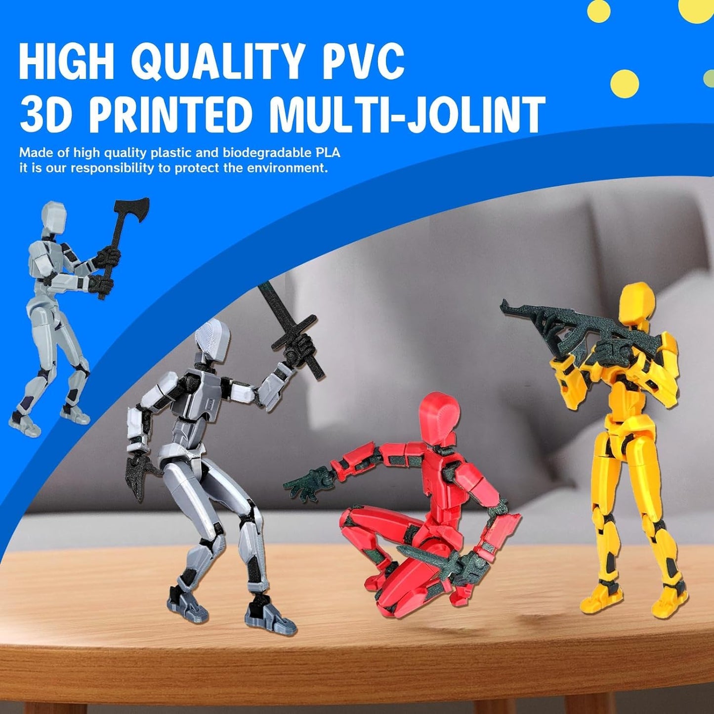 MerryXD 6 Pack Assembly Completed T13 3D Action Figure,Dummy Nova Titan Lucky 13 Action Figure 3D Printed Multi-Jointed Movable Toy