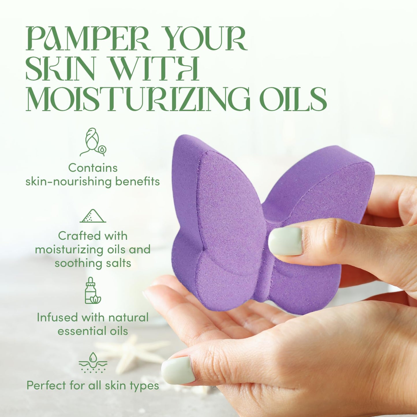 Pursonic Aromapathy Bath Bombs Gift Set - 6 Pcs Essential Oils Bath Bombs for Women - Spa Fizzies Christmas Gifts for Women (Eucalyptus, Lavender…