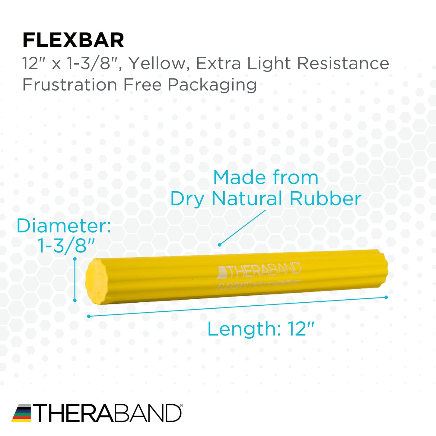 THERABAND FlexBar, Tennis Elbow Therapy Bar, Relieve Tendonitis Pain & Improve Grip Strength, Resistance Bar for Golfers Elbow & Tendinitis, Yellow,…