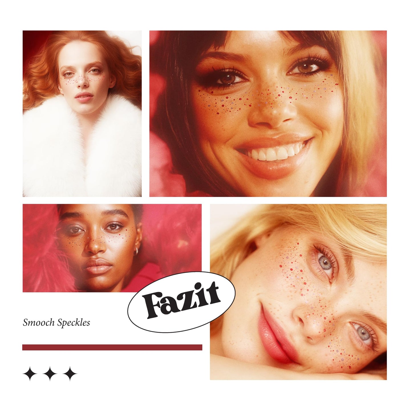 Fazit Makeup Patches - Smooch Speckles - Glow Up Make-Up Patches - Cute Glitter Makeup Accessories for Women - Cosmetic Glitter for Face
