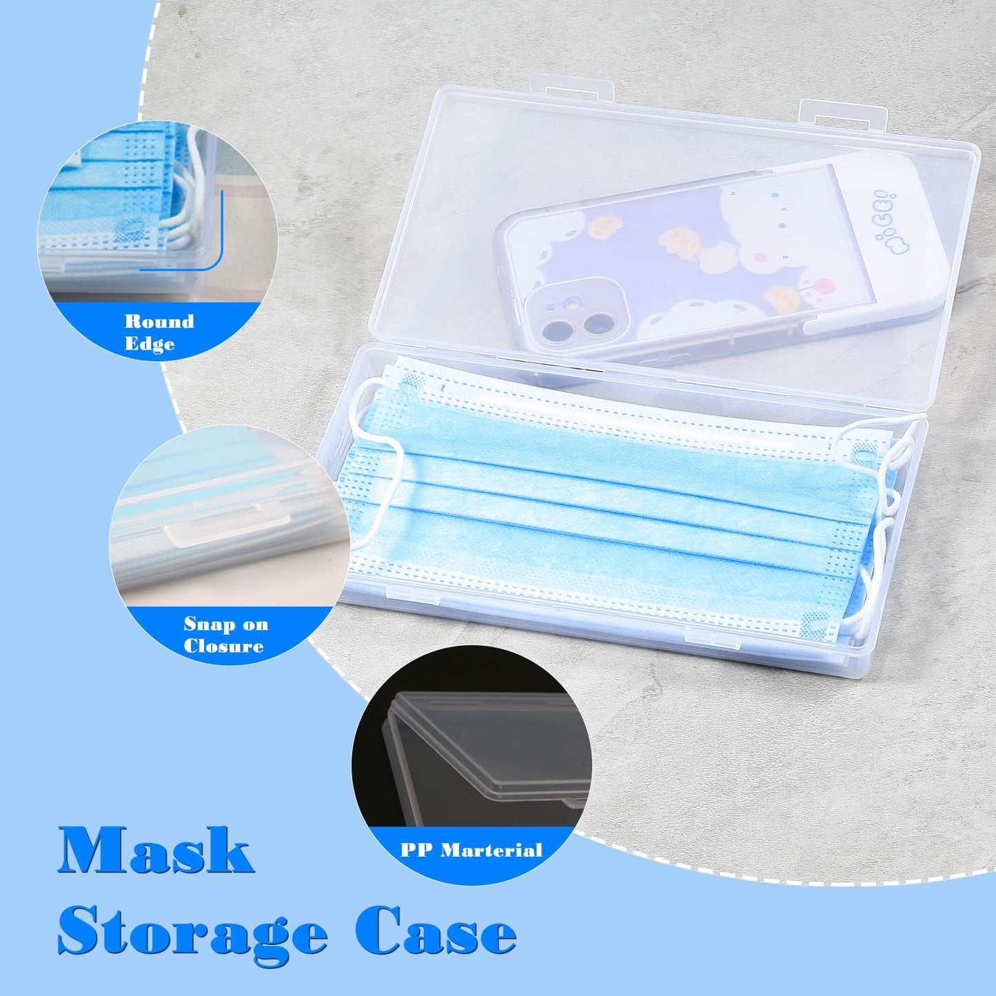 SPEEDWOX Mask Storage Case 2 Pack Portable Mask Case Storage Box Masks Organizer Disposable/Reusable Face Masks Organizer Dustproof Storage Plastic…