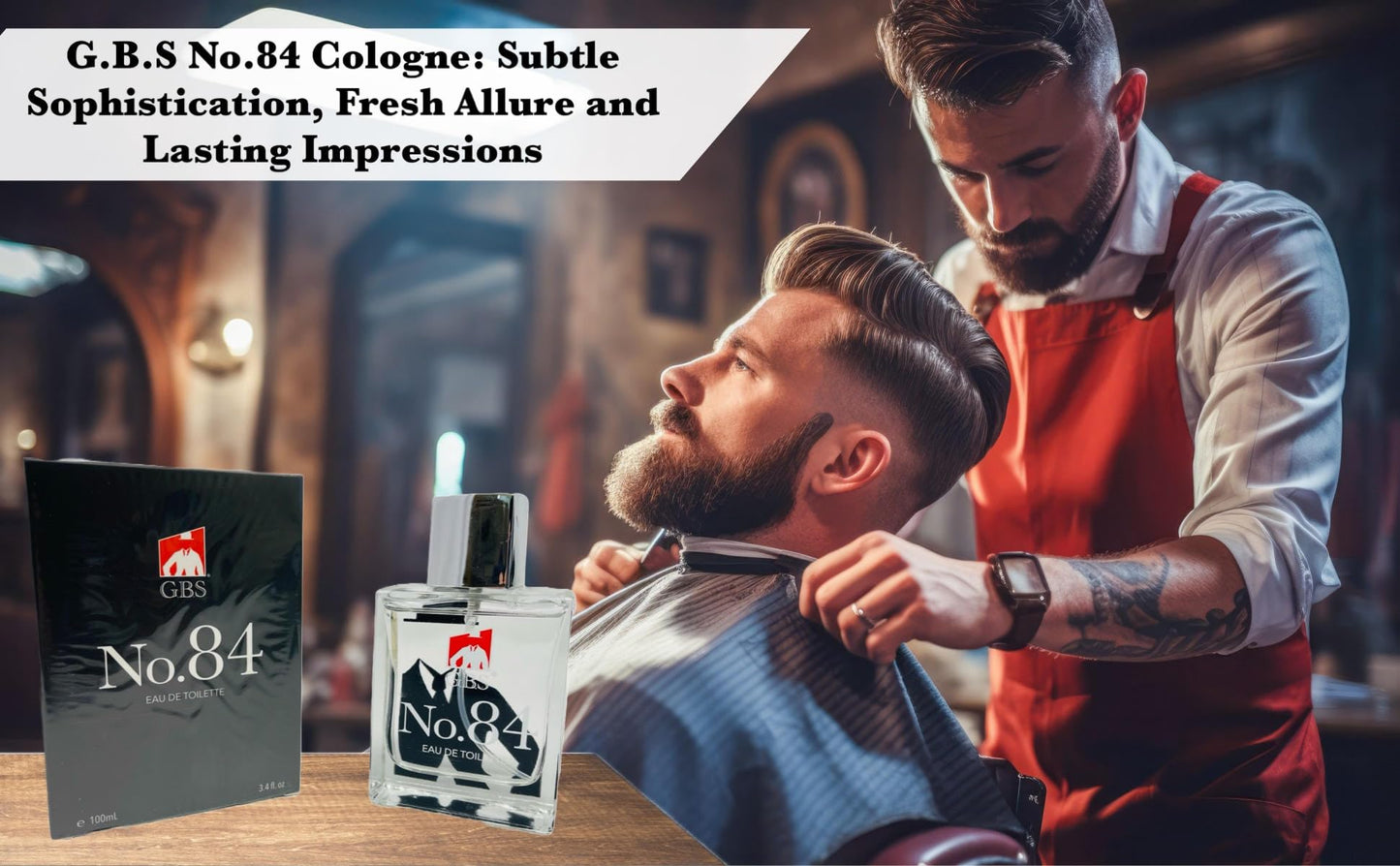 G.B.S No.84 - Eau De Toilette - Fresh, Romantic, Smooth Scent, Smells Like a Fresh Shave Long Lasting Cologne Gift For Men (3.4 Fl oz)