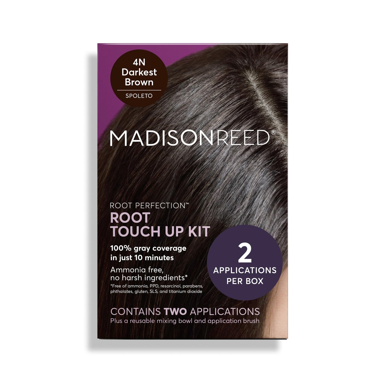 Madison Reed Root Perfection Root Touch Up Kit - 4N Spoleto Darkest Brown, 2 Permanent Applications, 100% Gray Coverage in 10 Min | PPD-Free
