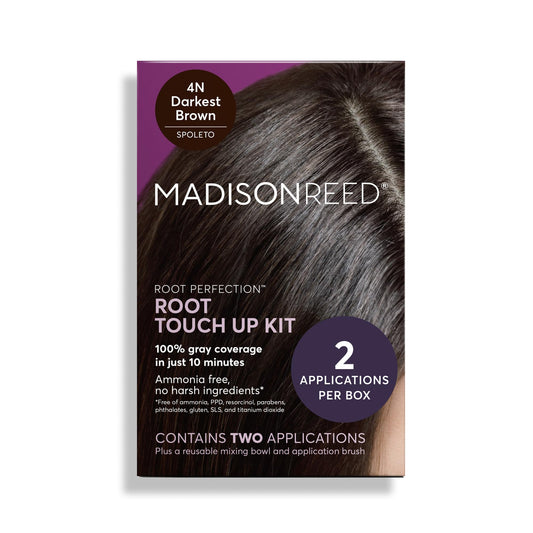 Madison Reed Root Perfection Root Touch Up Kit - 4N Spoleto Darkest Brown, 2 Permanent Applications, 100% Gray Coverage in 10 Min | PPD-Free