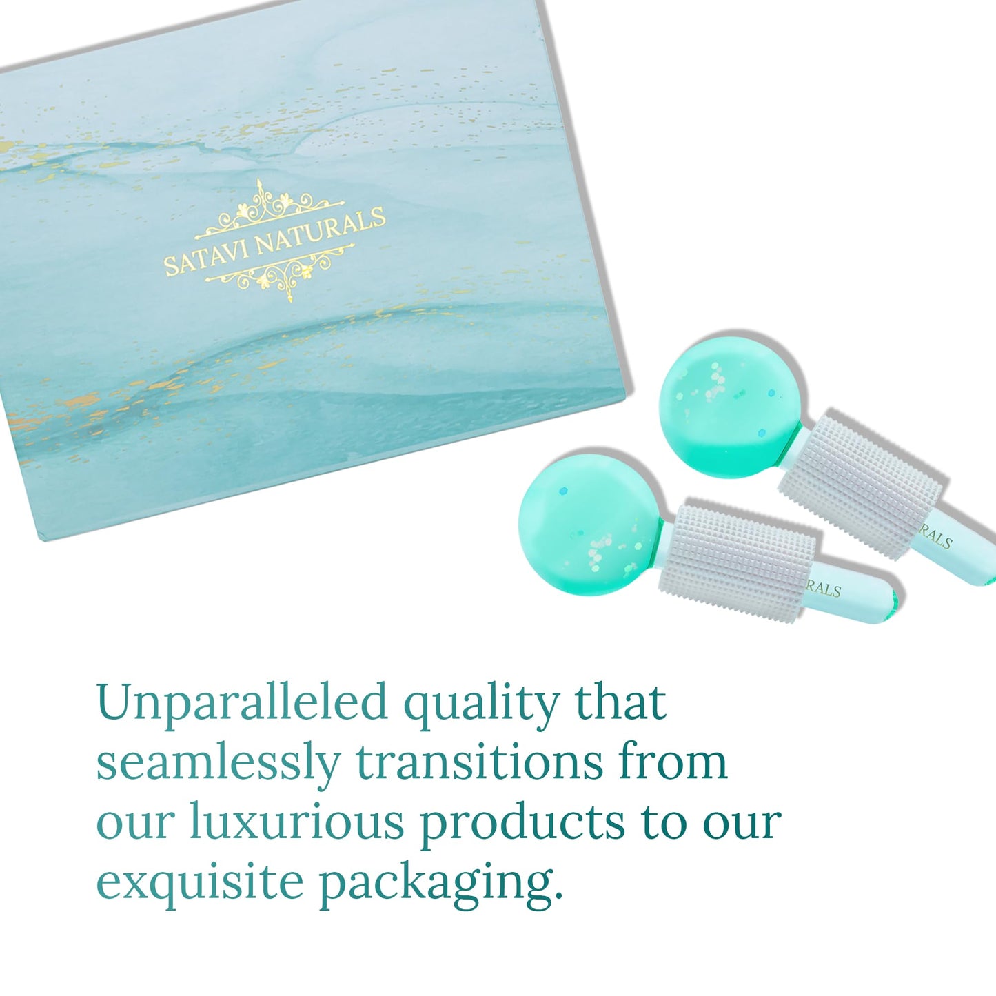 Satavi Naturals Beauty Ice Globes (Heat-Resistant & Freezer-Safe) Luxurious Facial Tools for Radiant Skin, Enhances Circulation to Tighten Skin