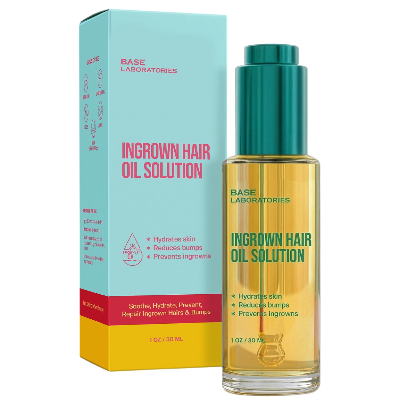 BASE LABORATORIES Ingrown Hair Treatment Oil - Soothing After Shave Oil Prevents Ingrown Hairs, Soothes Razor Bumps for Bikini Area, Legs, Underarms Beauty and Personal Care BASE LABORATORIES Default Title