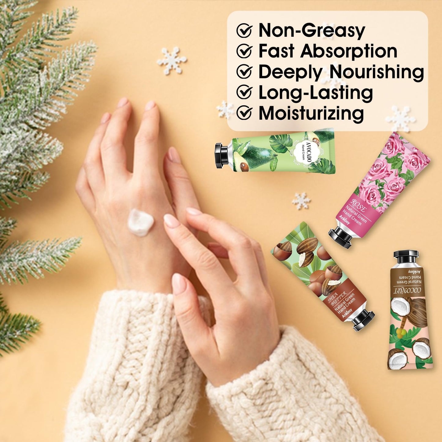 ANKOOY 12 Pack Hand Cream for Dry Cracked Hands,Stocking Stuffers for Women,Christmas Gifts for Teengirls, Natural Hand Lotion Travel Size,Mini Lotion