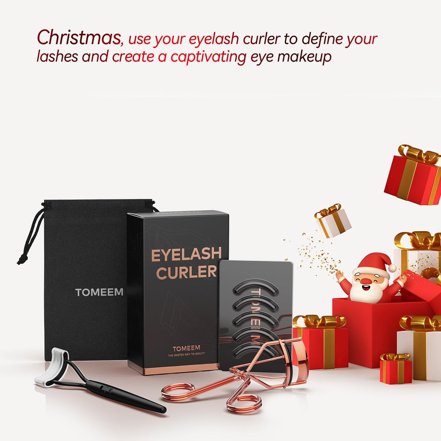 Eyelash Curler with Comb, Professional Volumizing Lash Lift Kit Lash Curler with Refill Pads for Home & Travel Uses, Rose Gold Beauty and Personal Care TOMEEM