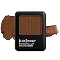 Black Radiance Pressed Powder, Pigment-Rich Matte Finish for Dark Skin Tones, Oil-Absorbing Compact with Mirror & Sponge - Café