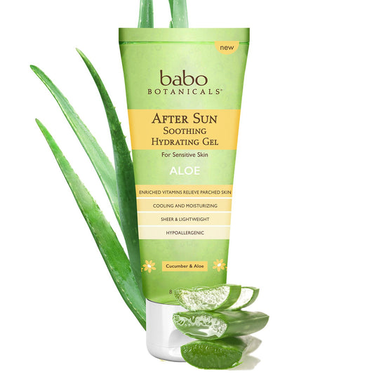 Babo Botanicals After Sun Soothing Hydrating Aloe Vera Gel With Natural witch Hazel and Cucumber, Vegan, For Babies, Kids or Sensitive Skin - 8 oz. Beauty & Personal Care Babo Botanicals