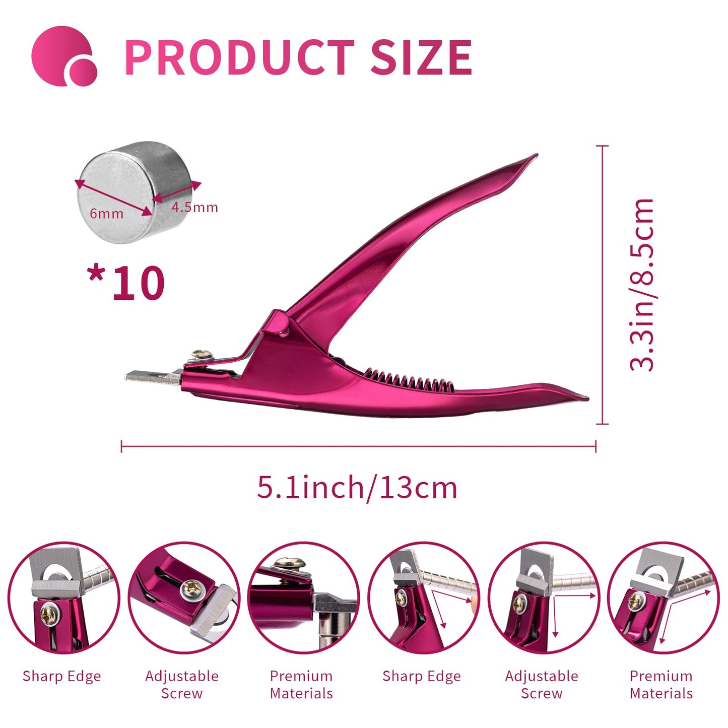 Acrylic Nail Cutter with Magnet Sizer & Length Measurement,Adjustable Stainless Nail Trimmer for Salon Home Nail Art, Professional Nail Clippers Beauty and Personal Care Scartink