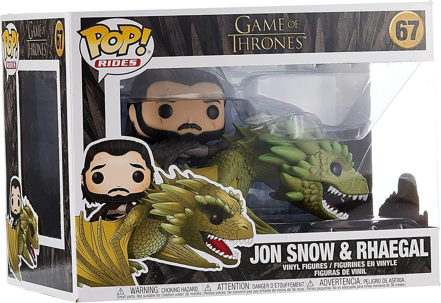 Funko Pop! Rides TV: Game of Thrones - Jon Snow with Rhaegal, Multicolor