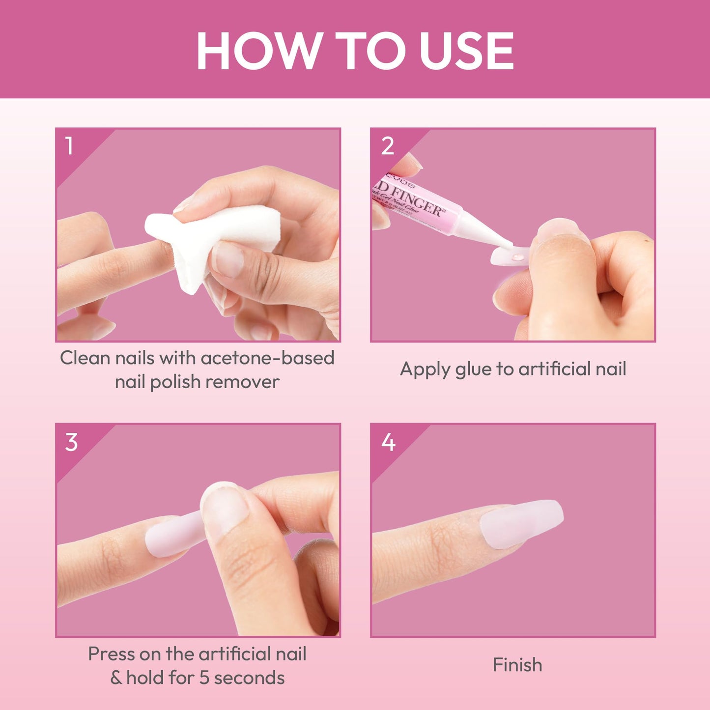 Goldfinger Professional Nail Glue - Super Strong, Fast-Drying, Long-Lasting, Easy Application, Perfect for Acrylic & Press-On Nails, Quick Repair